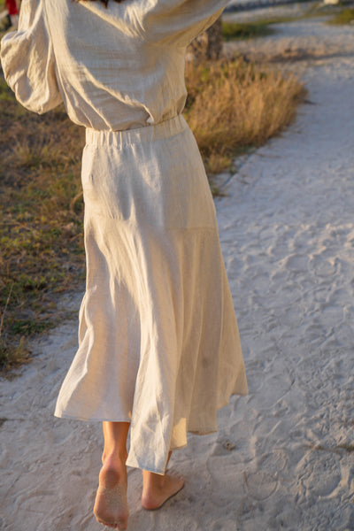 Linen Asymmetric Skirt