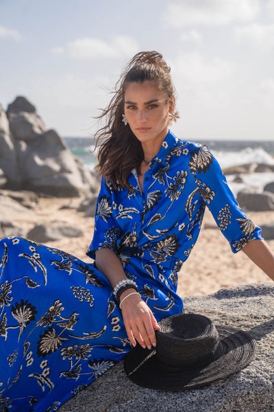 Femme Dress - Cobalt Floral
