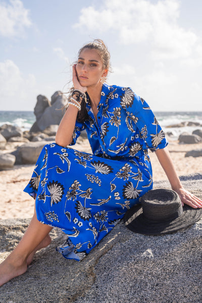Femme Dress - Cobalt Floral