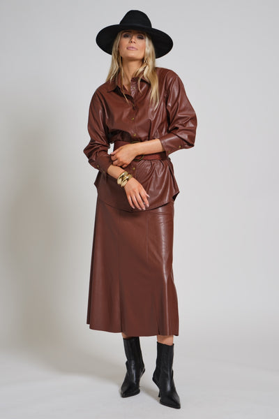 Leather Panel Skirt