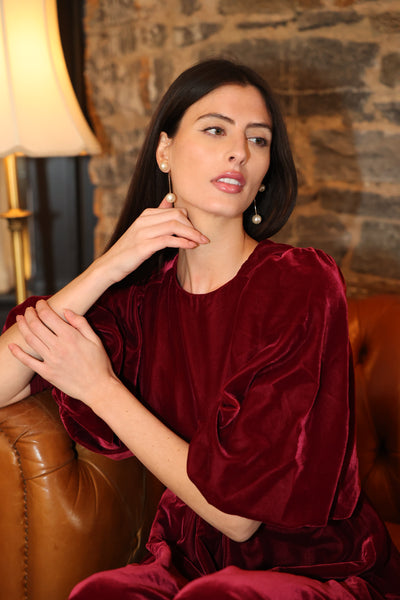 Asymetric velvet dress