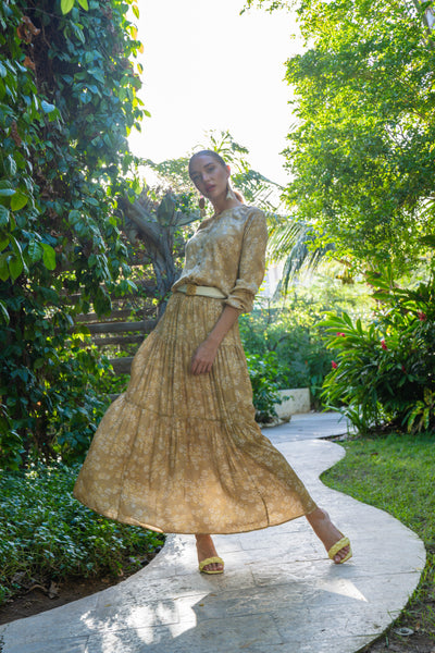 Tierd MAXI Skirt- Natural