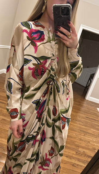 Drawstring Dress-Print