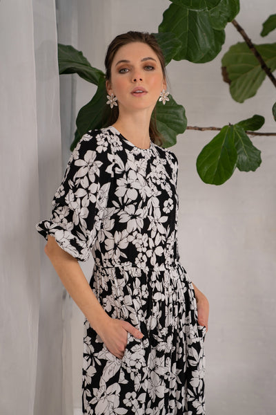 Printed Maxi Dress - Floral Print