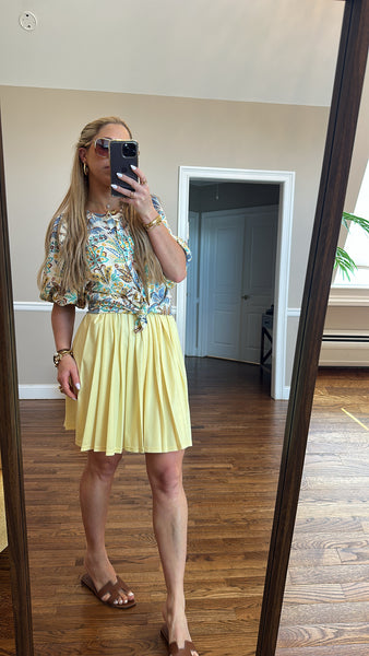 Pleated Leather Skirt