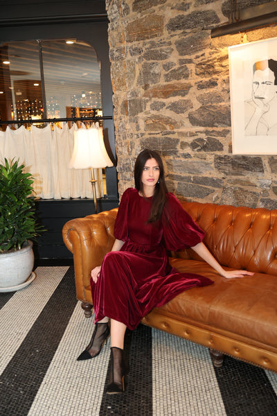 Asymetric velvet dress