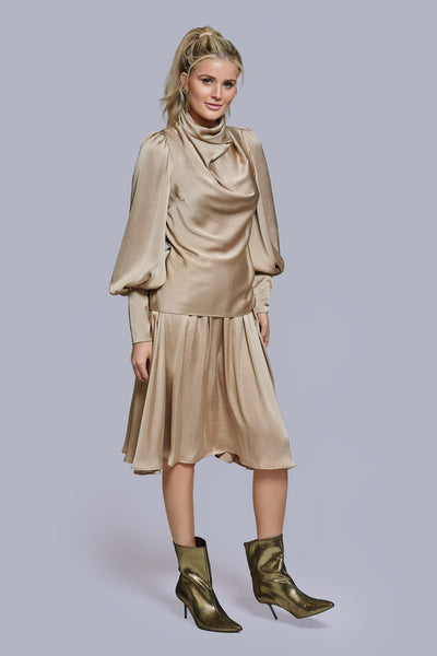 Silk Cowl Neck Blouse