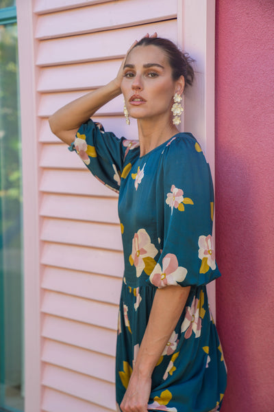 Prairie Maxi Dress-Slate Blue
