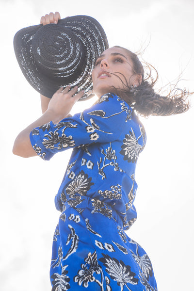 Femme Dress - Cobalt Floral