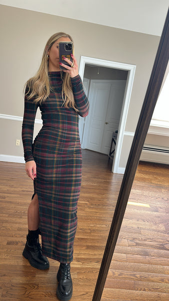 Bodycon Dress-Plaid