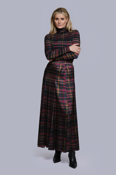 Printed Turtleneck-Plaid