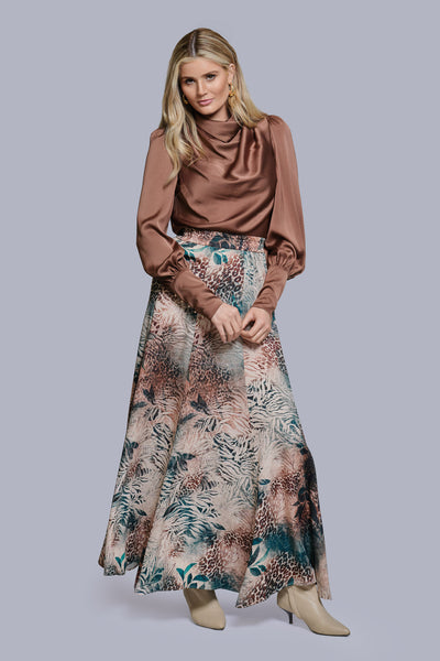 Silk Cowl Neck Blouse