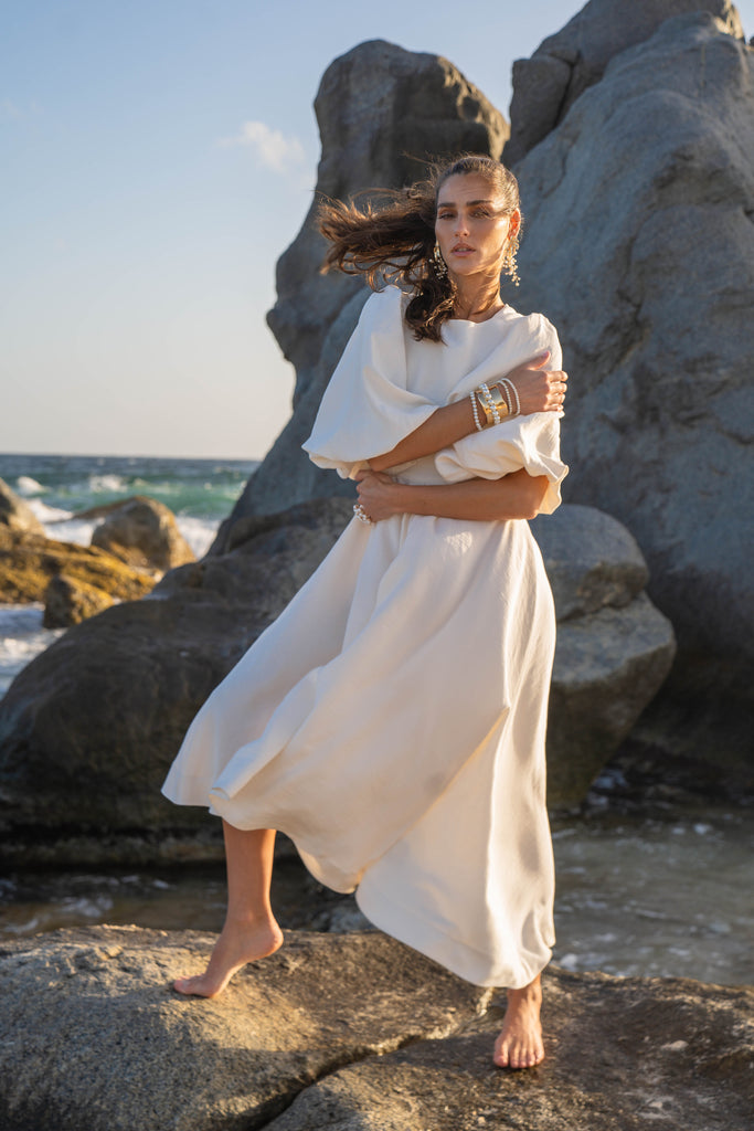 Asymmetric Dress - Ivory Third By Cee Asymmetric Dress - Ivory Third By Cee