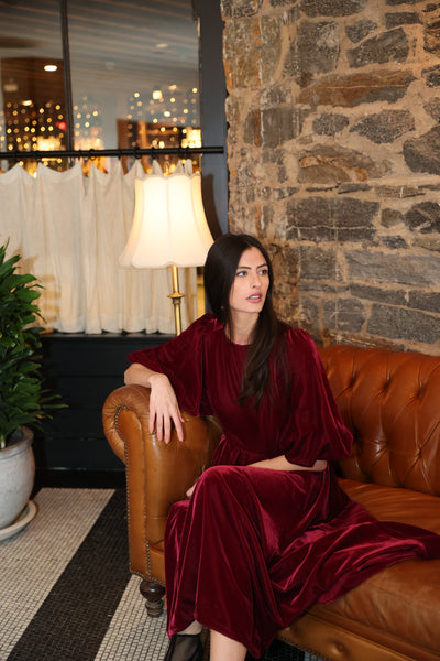 Asymetric velvet dress
