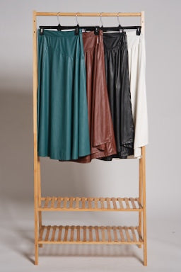 Leather Panel Skirt