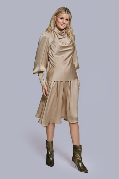 Silk Cowl Neck Blouse