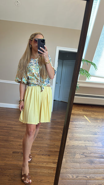 Pleated Leather Skirt