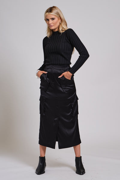 SILK CARGO SKIRT