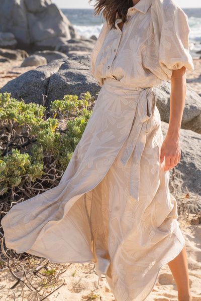 Wrap Skirt-Textured Cotton