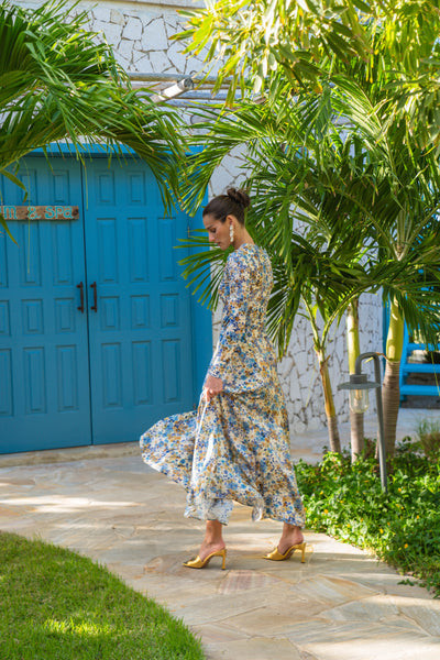 Printed Panel Maxi Skirt