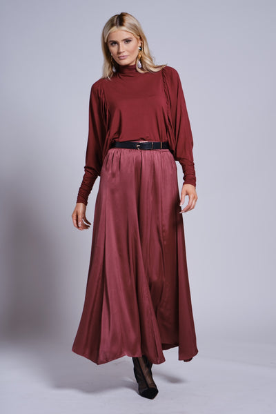 Panel Maxi Skirt-Solid