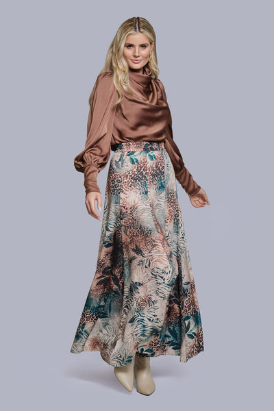 Silk Cowl Neck Blouse