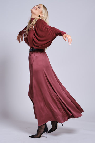 Draped Sleeve Mock Neck Top