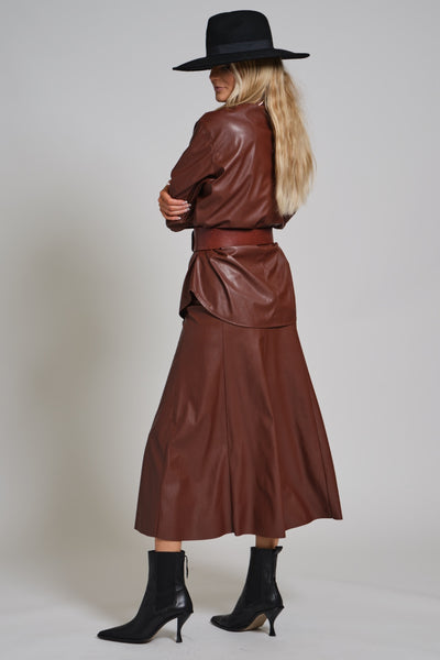 Leather Panel Skirt