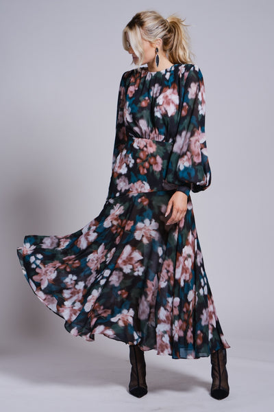 Drop Waist Belted Dress-Print