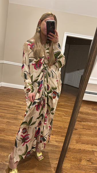 Drawstring Dress-Print