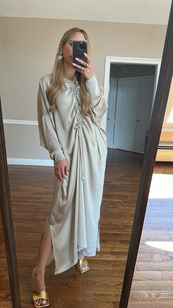 Drawstring Dress-Solid