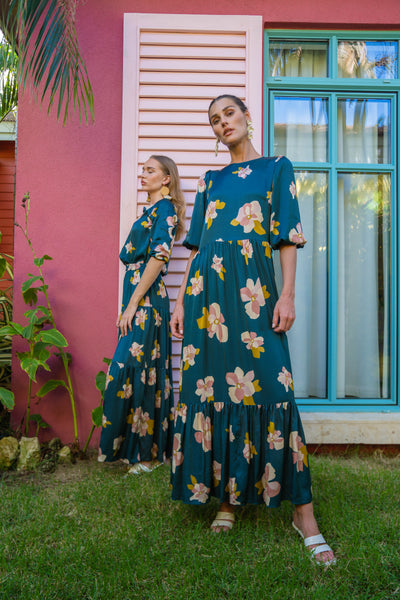 Prairie Maxi Dress-Slate Blue