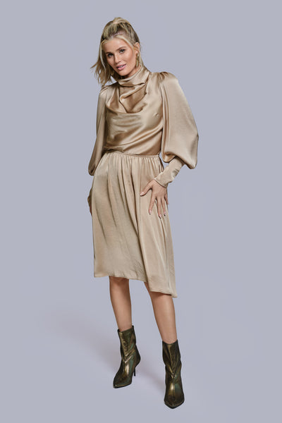Silk Cowl Neck Blouse
