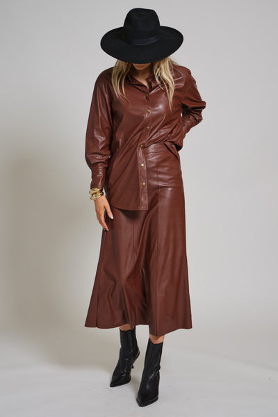 Leather Panel Skirt