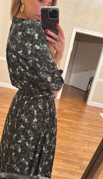 Printed Smocked Belted Dress