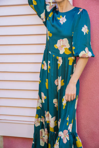 Prairie Maxi Dress-Slate Blue