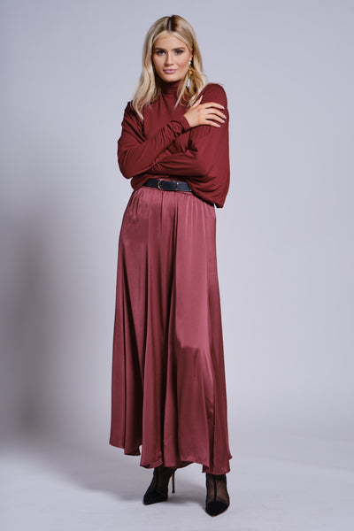 Panel Maxi Skirt-Solid
