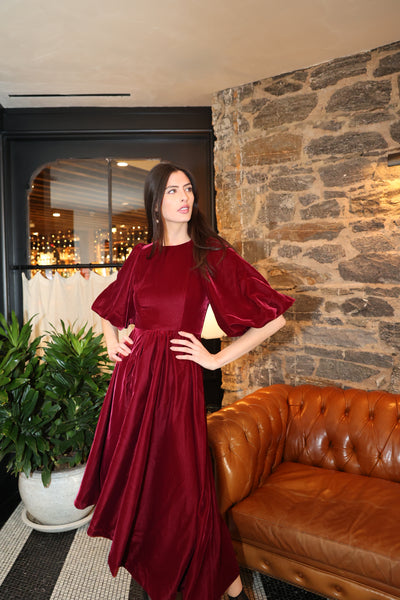 Asymetric velvet dress