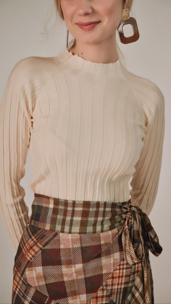 Ribbed Turtleneck - Ecru