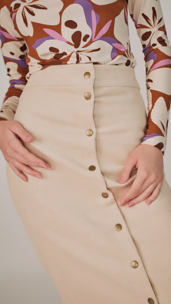 Corduroy Midi Skirt
