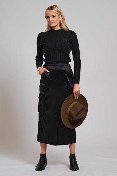 SILK CARGO SKIRT