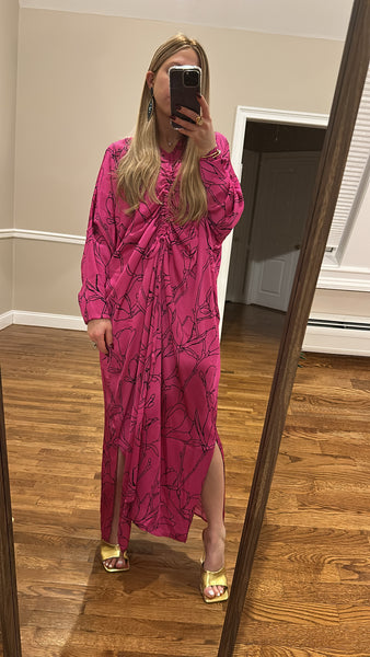 Drawstring Dress-Print