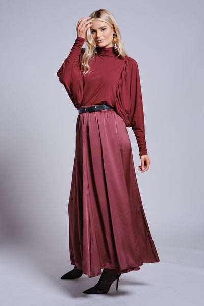 Panel Maxi Skirt-Solid