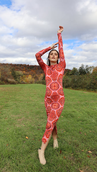 Bodycon Dress - Retro Pink