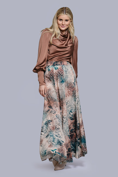 Silk Cowl Neck Blouse
