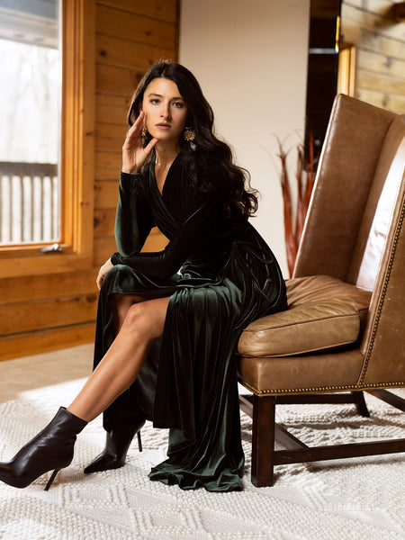 Velvet Wrap Dress