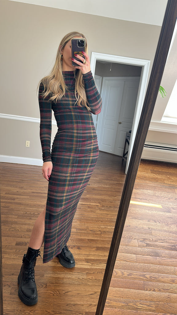 Bodycon Dress-Plaid