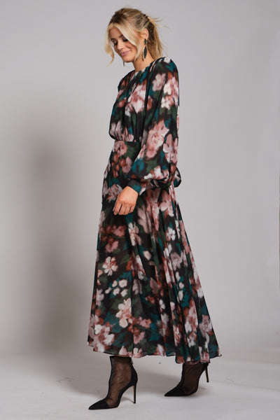 Drop Waist Belted Dress-Print
