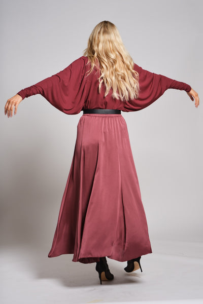 Panel Maxi Skirt-Solid