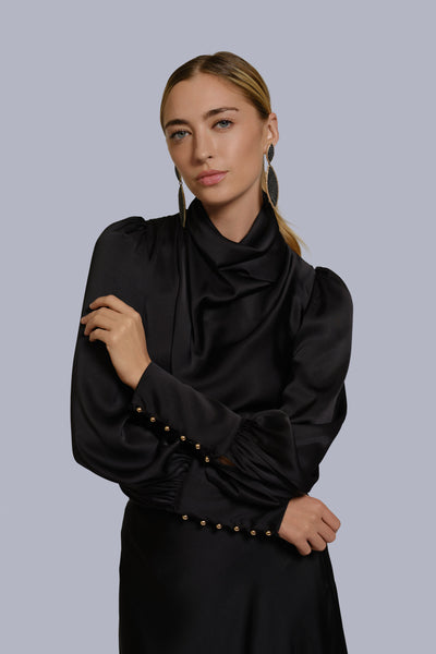 Silk Cowl Neck Blouse